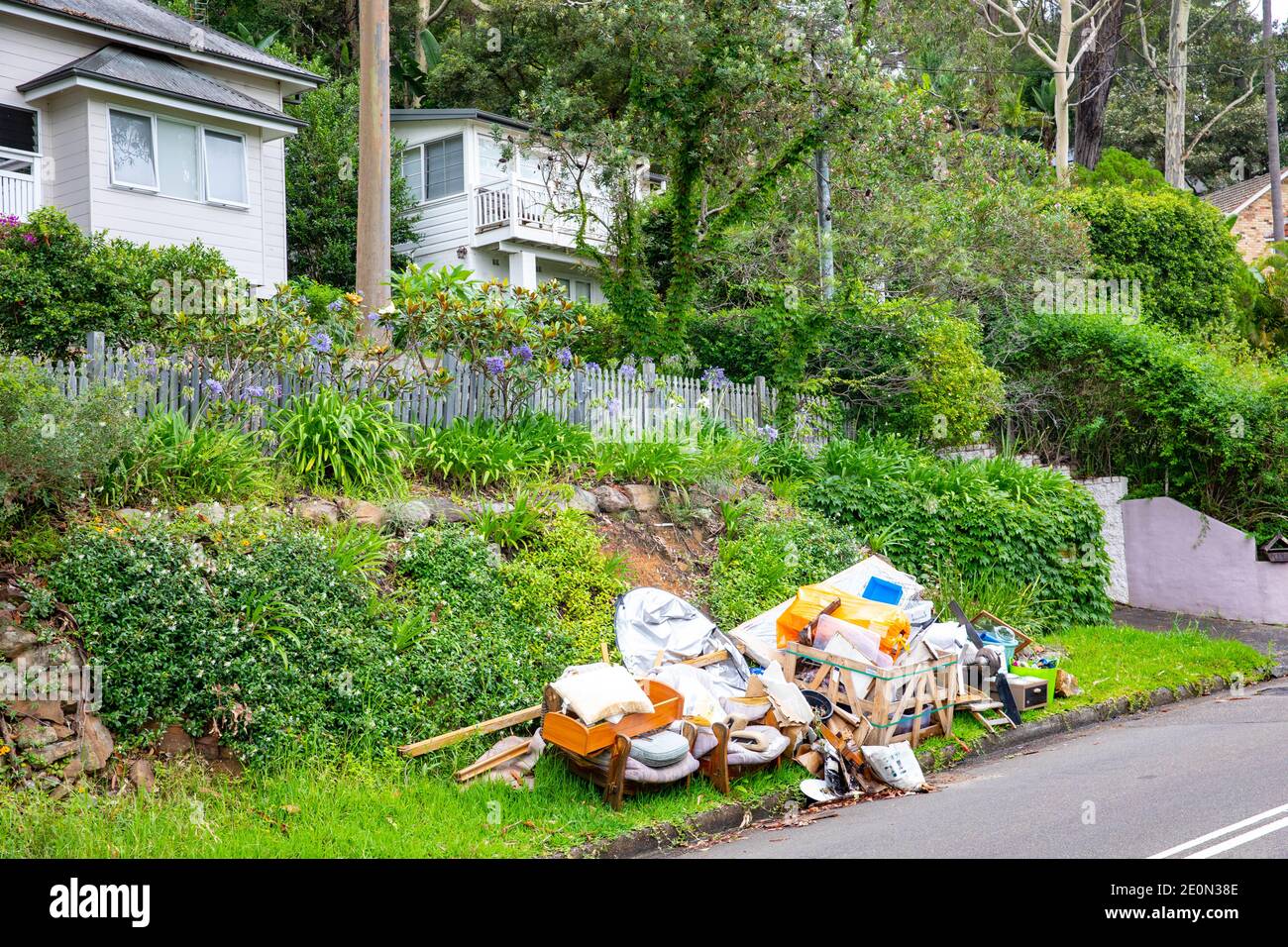 Sydney unwanted household items placed by the kerb for northern beaches