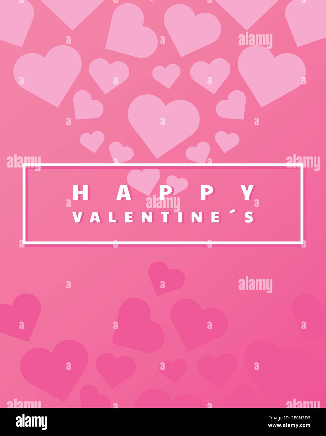 happy valentines day greeting card pink love hearts romantic design ...