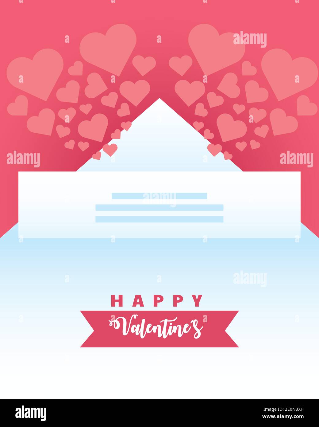 happy valentines day greeting card hearts love romantic vector ...