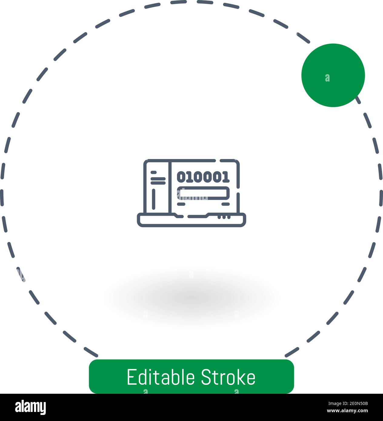 binary code vector icon editable stroke outline icons for web and ...