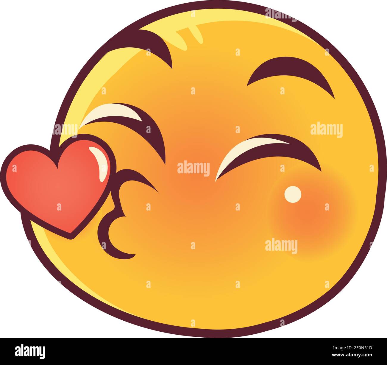 funny emoji, emoticon kiss face expression social media Stock ...