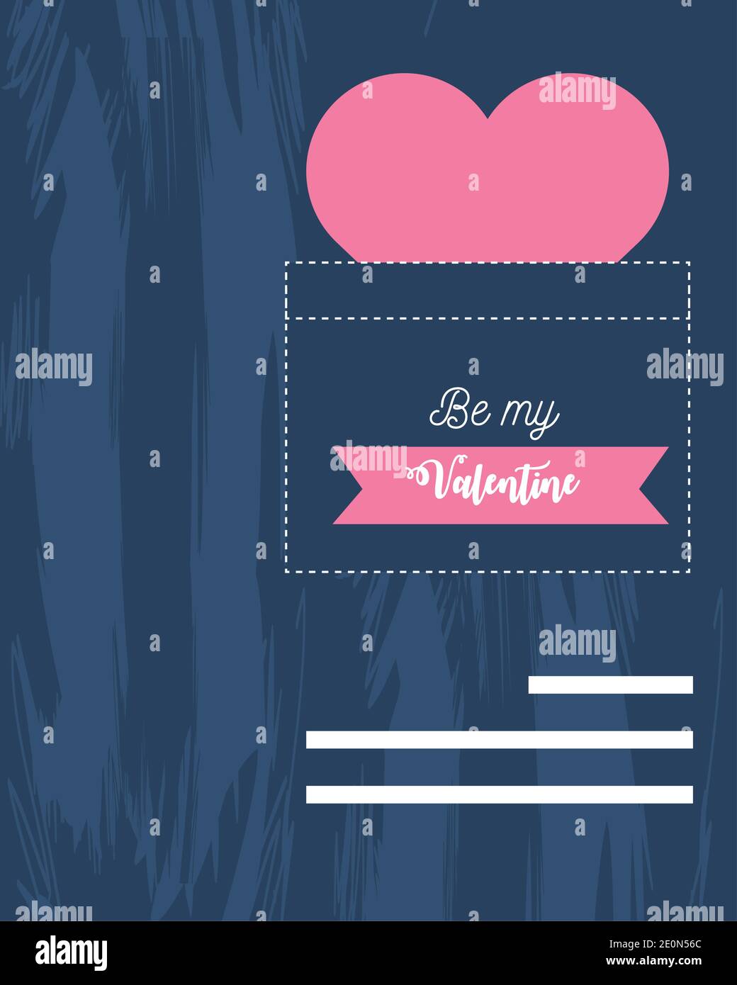 happy valentines day invitaton card pink heart in pocket design vector ...