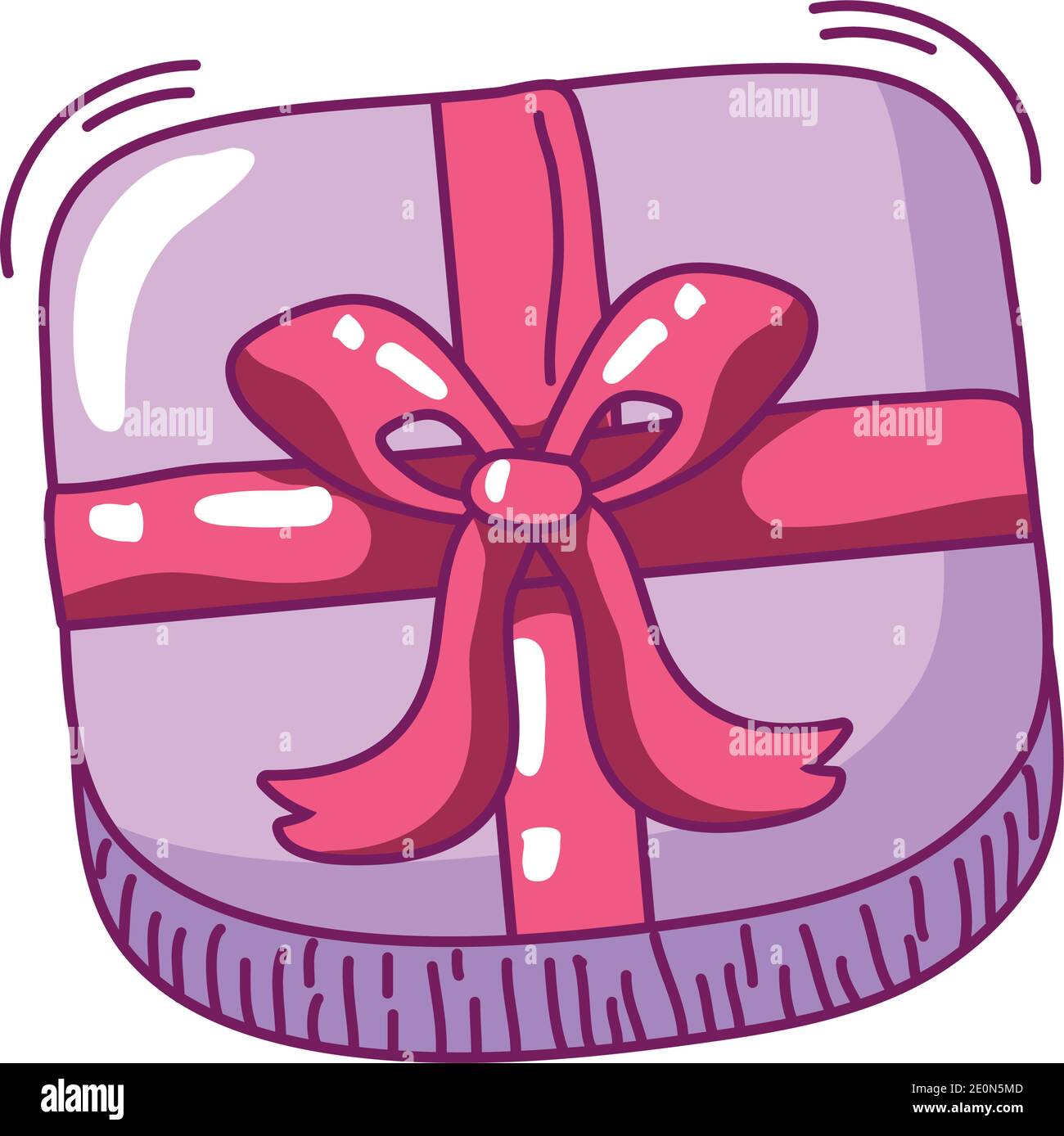 happy valentines day gift box with ribbon hand drawn style vector ...