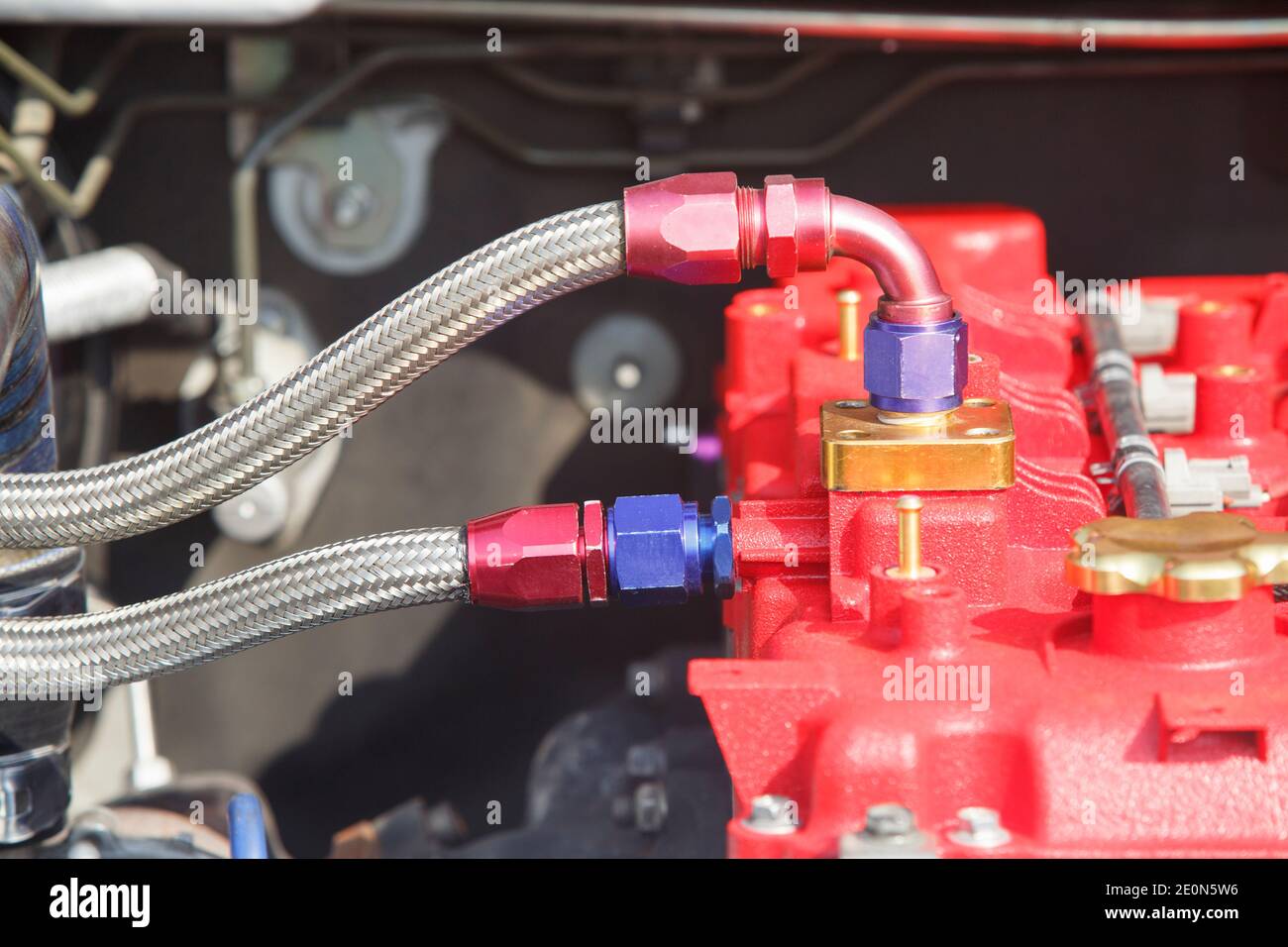 Diesel racing car engine Stock Photo