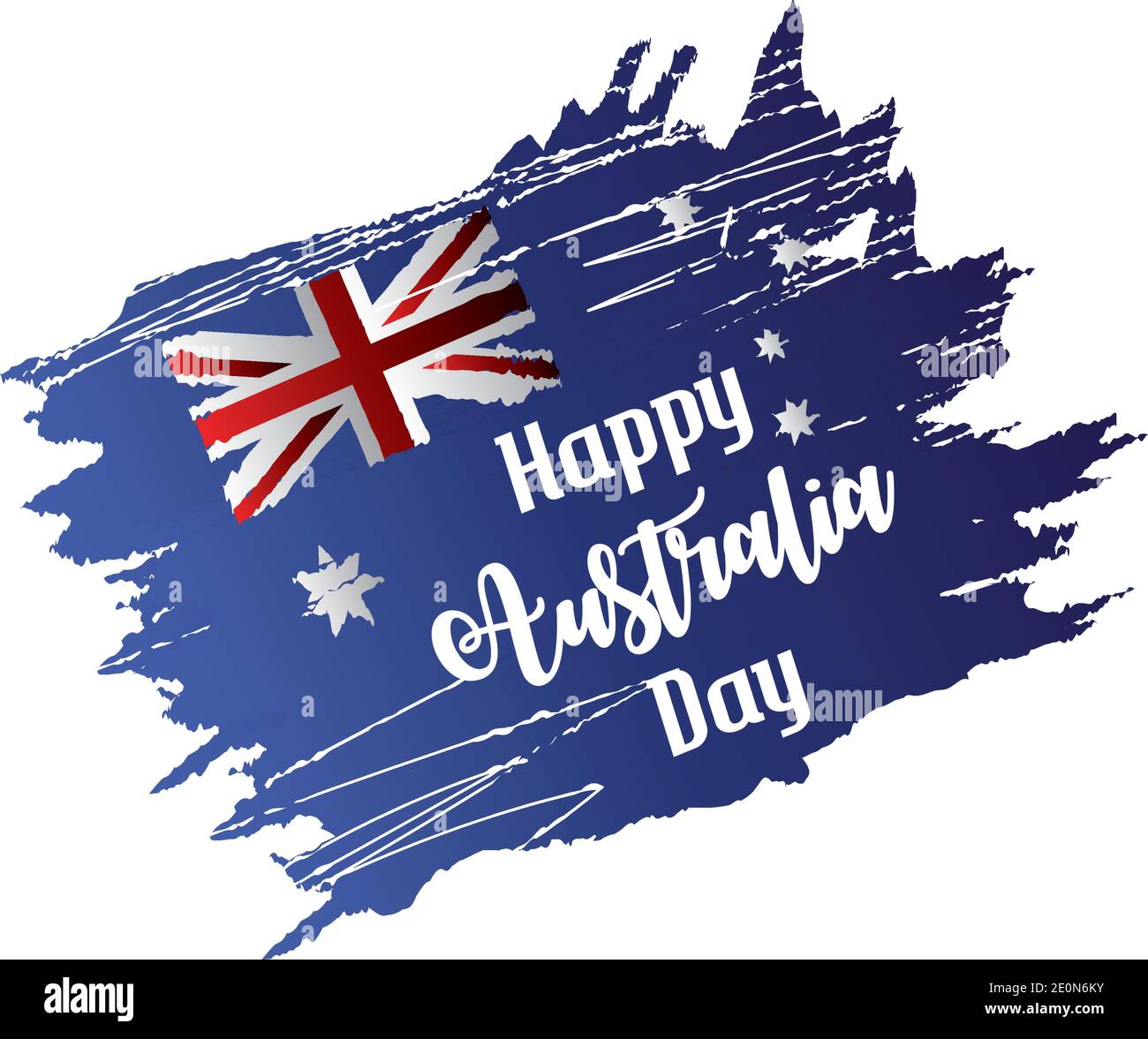 Happy Australia Day Flag Grunge Style In White Background Vector Illustration Stock Vector Image