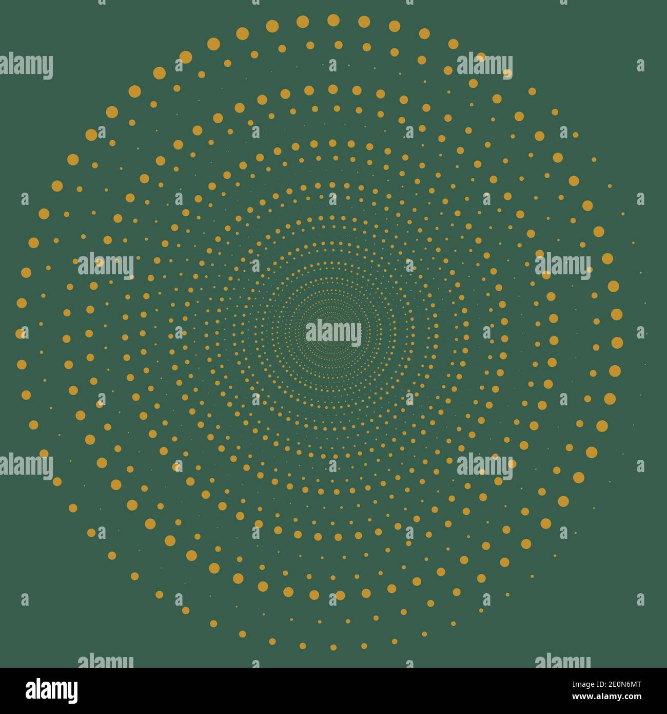 An abstract dotted concentric circle shape background image. Stock Vector