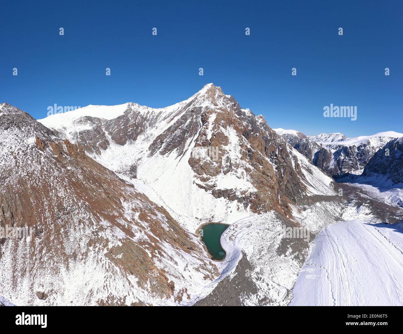 High mountains covered with glaciers Stock Photo Alamy