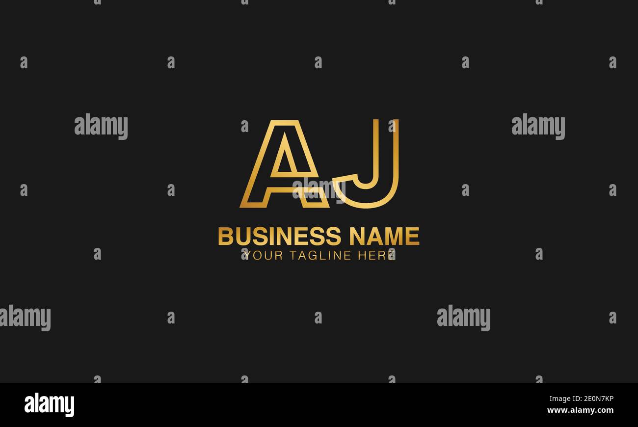 AJ A J initial logo | initial  based abstract modern minimal creative logo, vector template image. luxury logotype logo. Typography  initials logo. Stock Vector