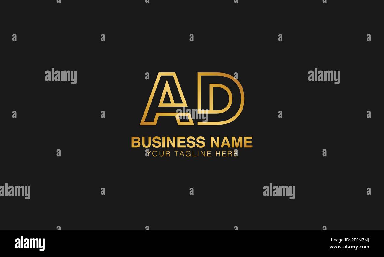 AD A D initial logo | initial  based abstract modern minimal creative logo, vector template image. luxury logotype logo. Typography  initials logo. Stock Vector