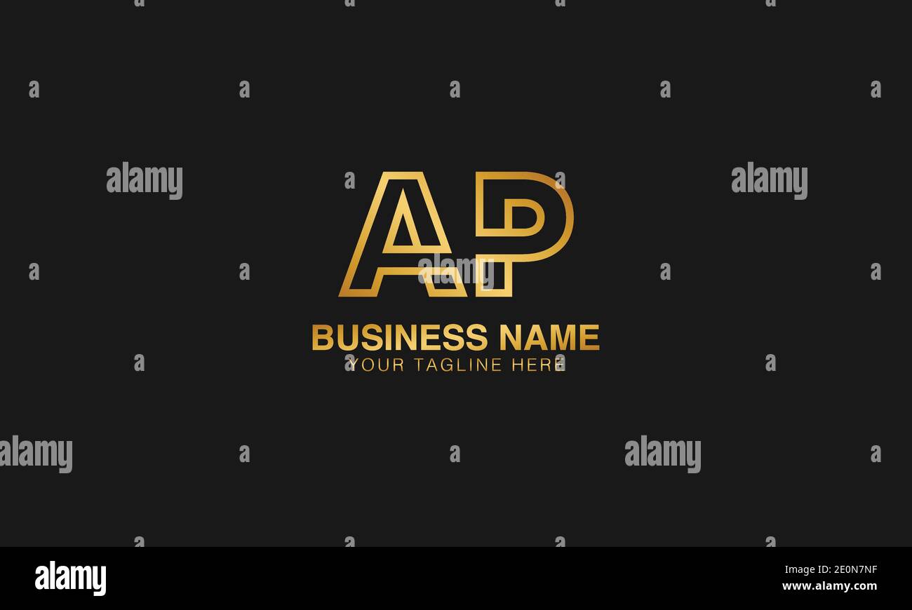 AP A  P initial logo | initial  based abstract modern minimal creative logo, vector template image. luxury logotype logo. Typography  initials logo. Stock Vector