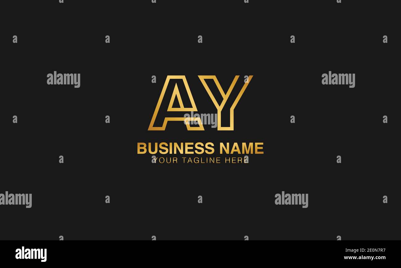 AY A Y initial logo | initial  based abstract modern minimal creative logo, vector template image. luxury logotype logo. Typography  initials logo. Stock Vector