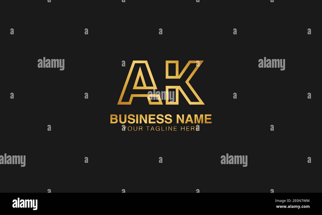 AK A K initial logo | initial based abstract modern minimal creative logo, vector template image. luxury logotype logo. Typography initials logo. Stock Vector