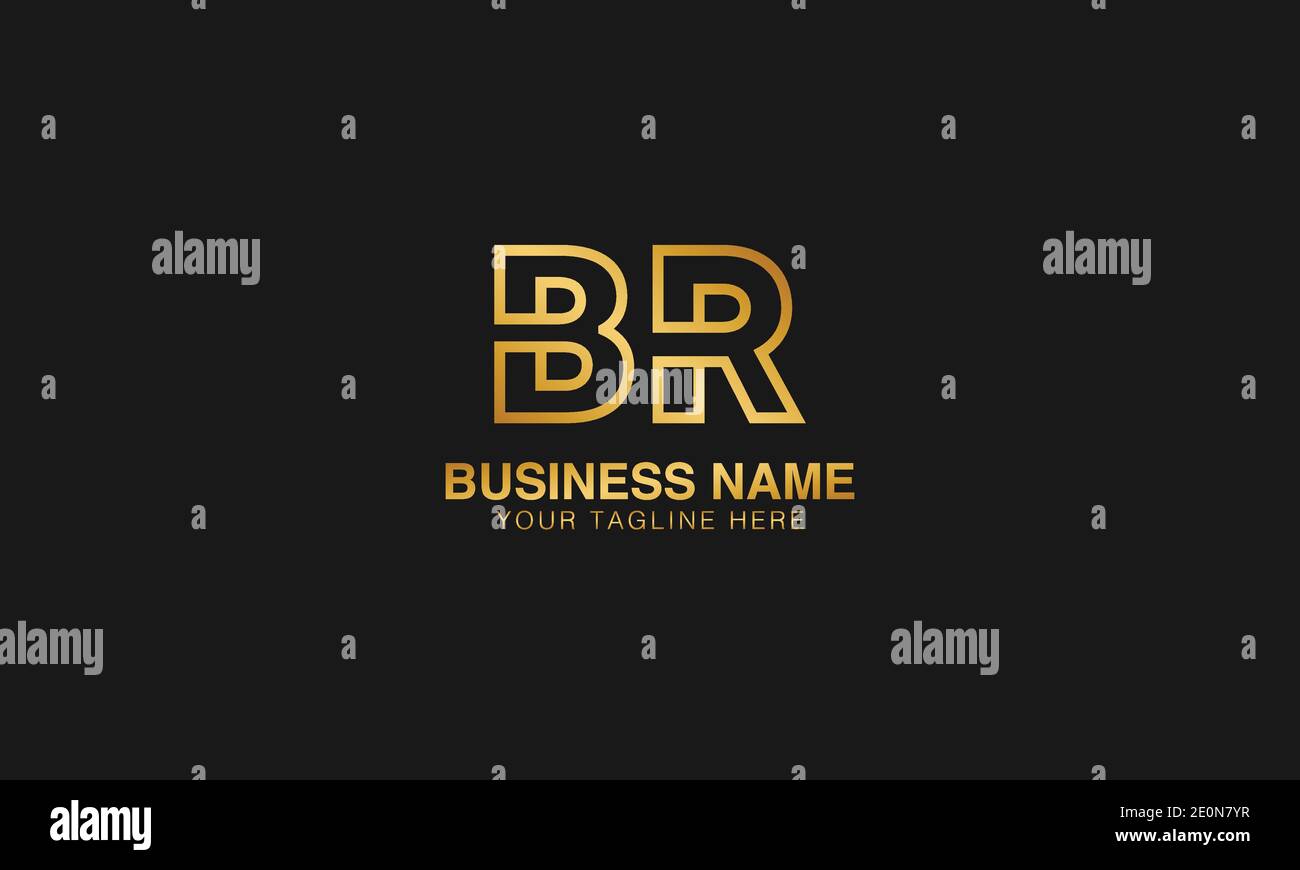 BR B R initial logo | initial  based abstract modern minimal creative logo, vector template image. luxury logotype logo. Typography  initials logo. Stock Vector