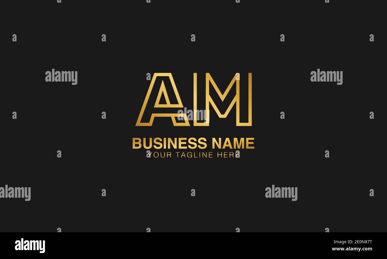 AM A M initial logo | initial  based abstract modern minimal creative logo, vector template image. luxury logotype logo. Typography  initials logo. Stock Vector