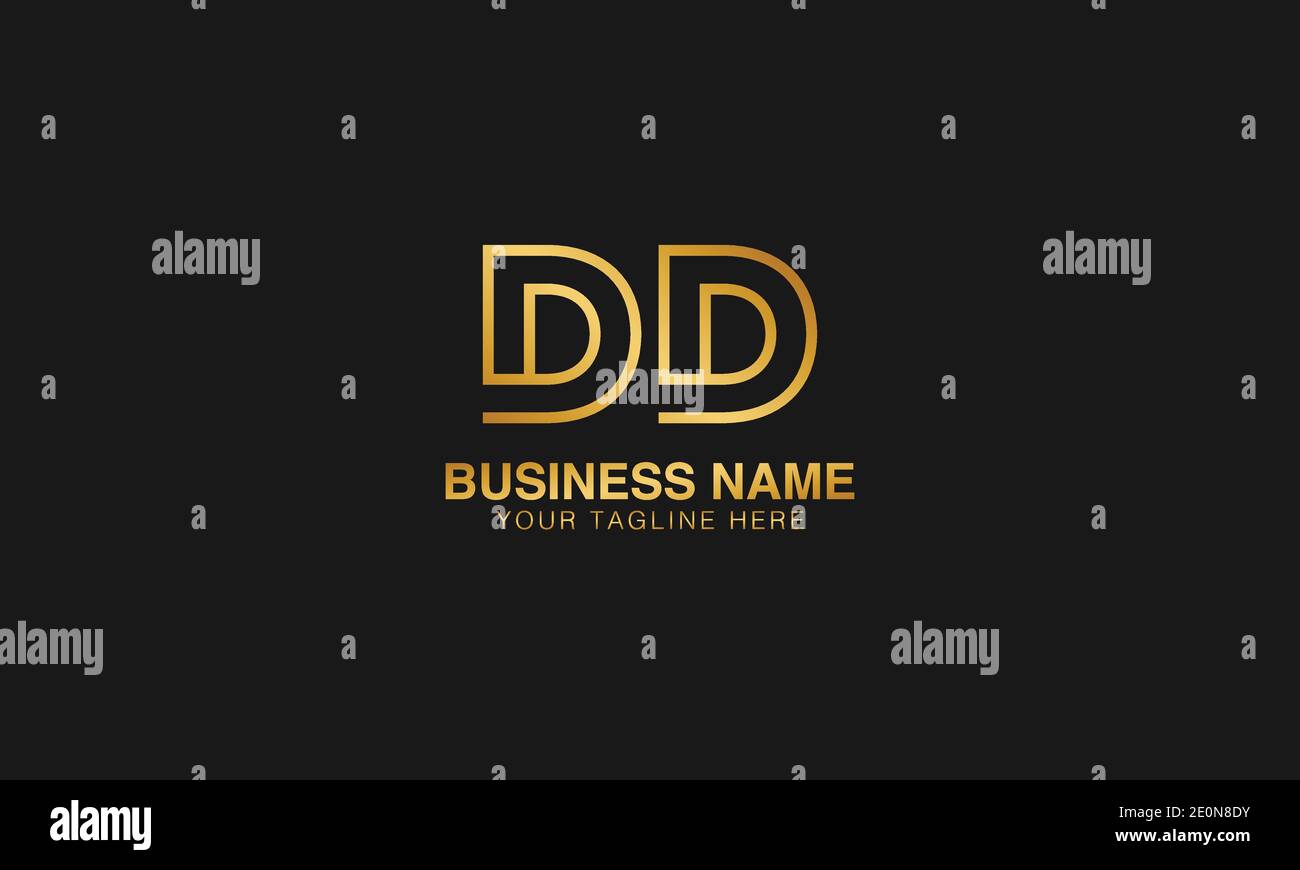 DD D initial based letter typography logo design vector Stock Vector