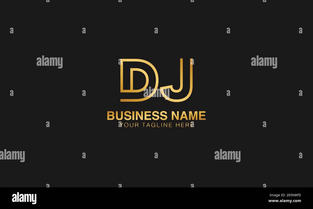 DJ D  J initial based letter typography logo design vector Stock Vector