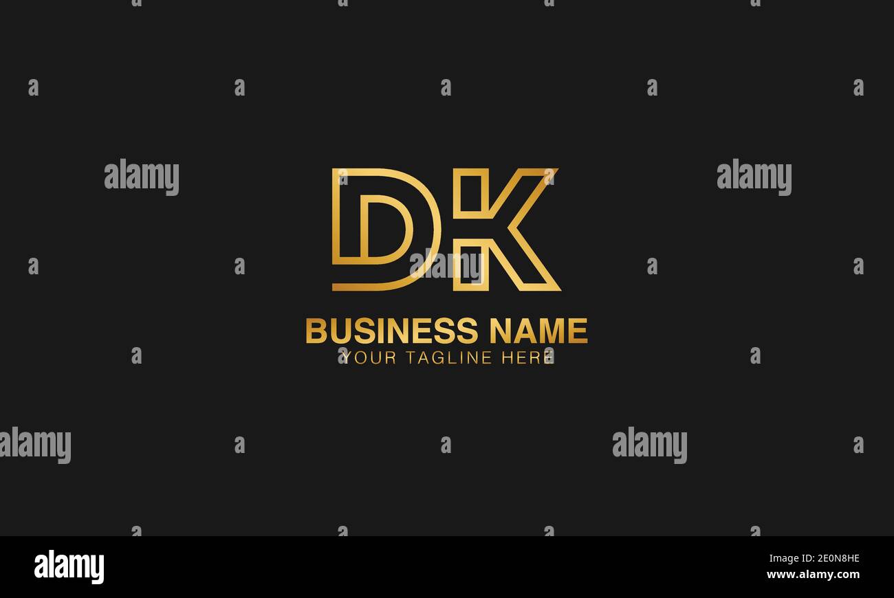 DK D K initial based letter typography logo design vector Stock Vector