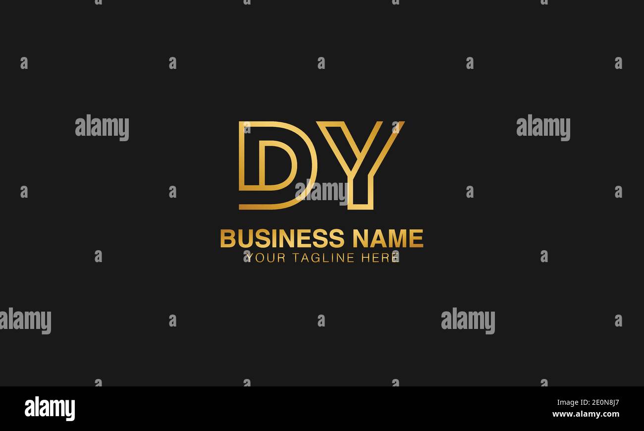 DY D Y initial based letter typography logo design vector Stock Vector