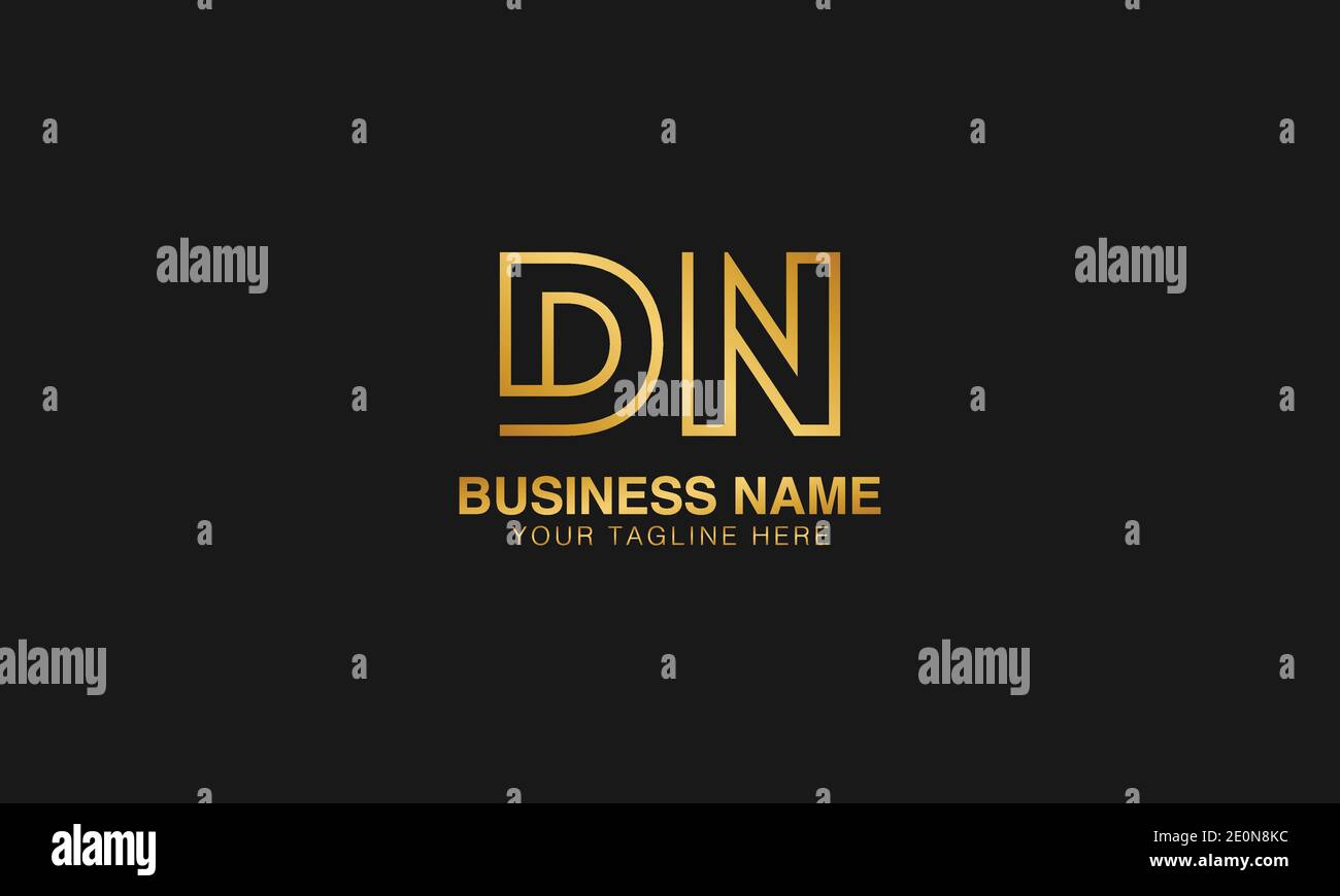 DN D N initial based letter typography logo design vector Stock Vector