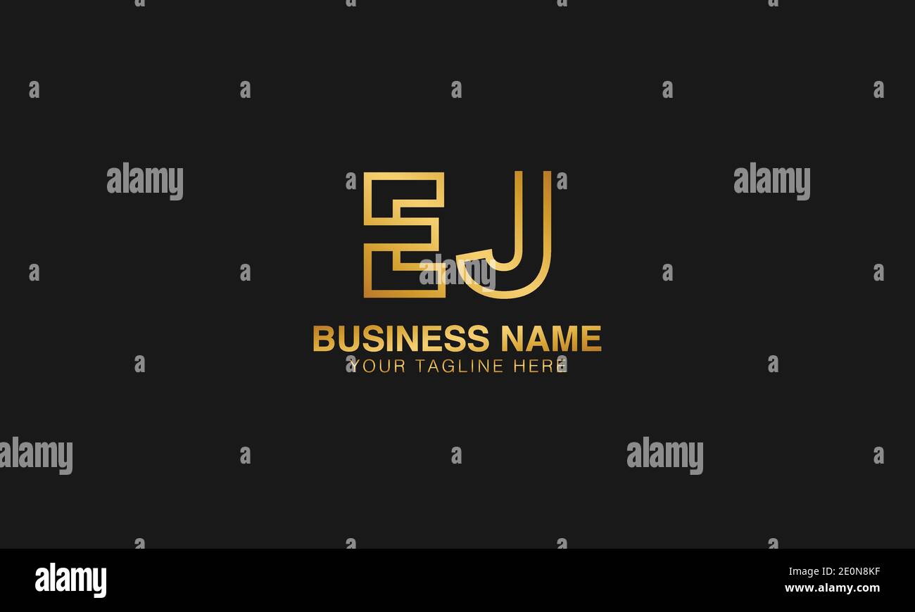 EJ E J initial based letter typography logo design vector Stock Vector