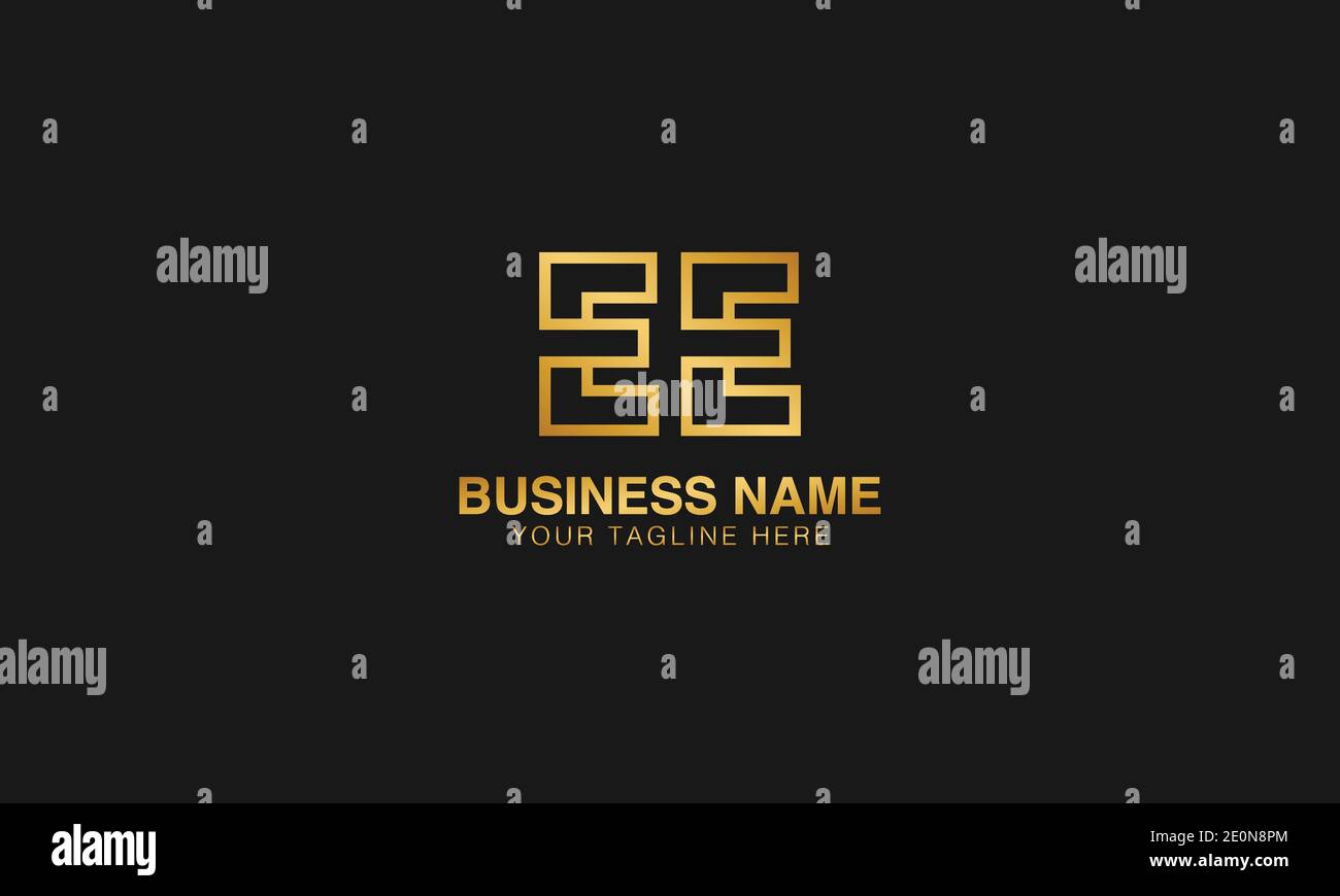 EE E initial based letter typography logo design vector Stock Vector