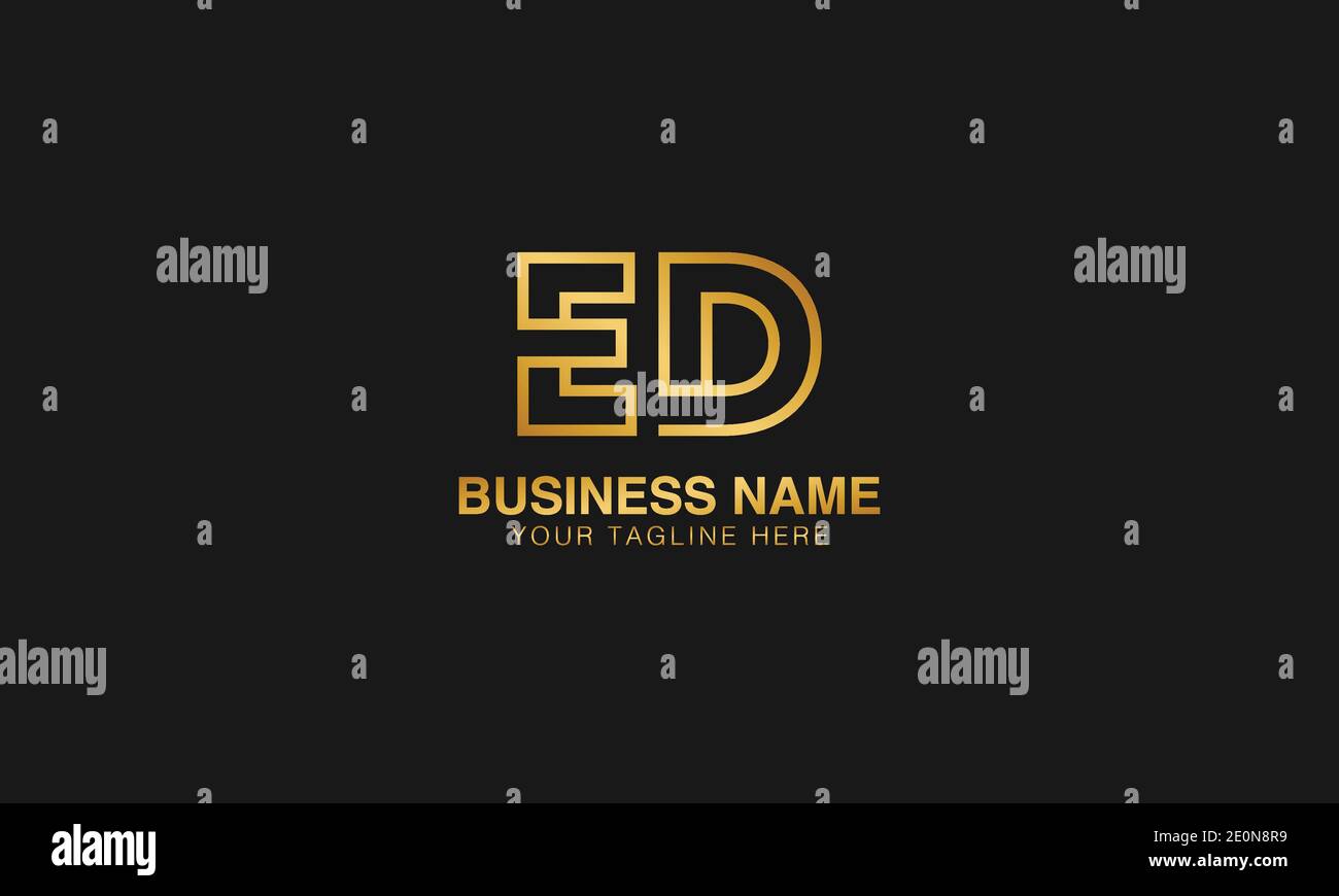 ED E  D initial based letter typography logo design vector Stock Vector