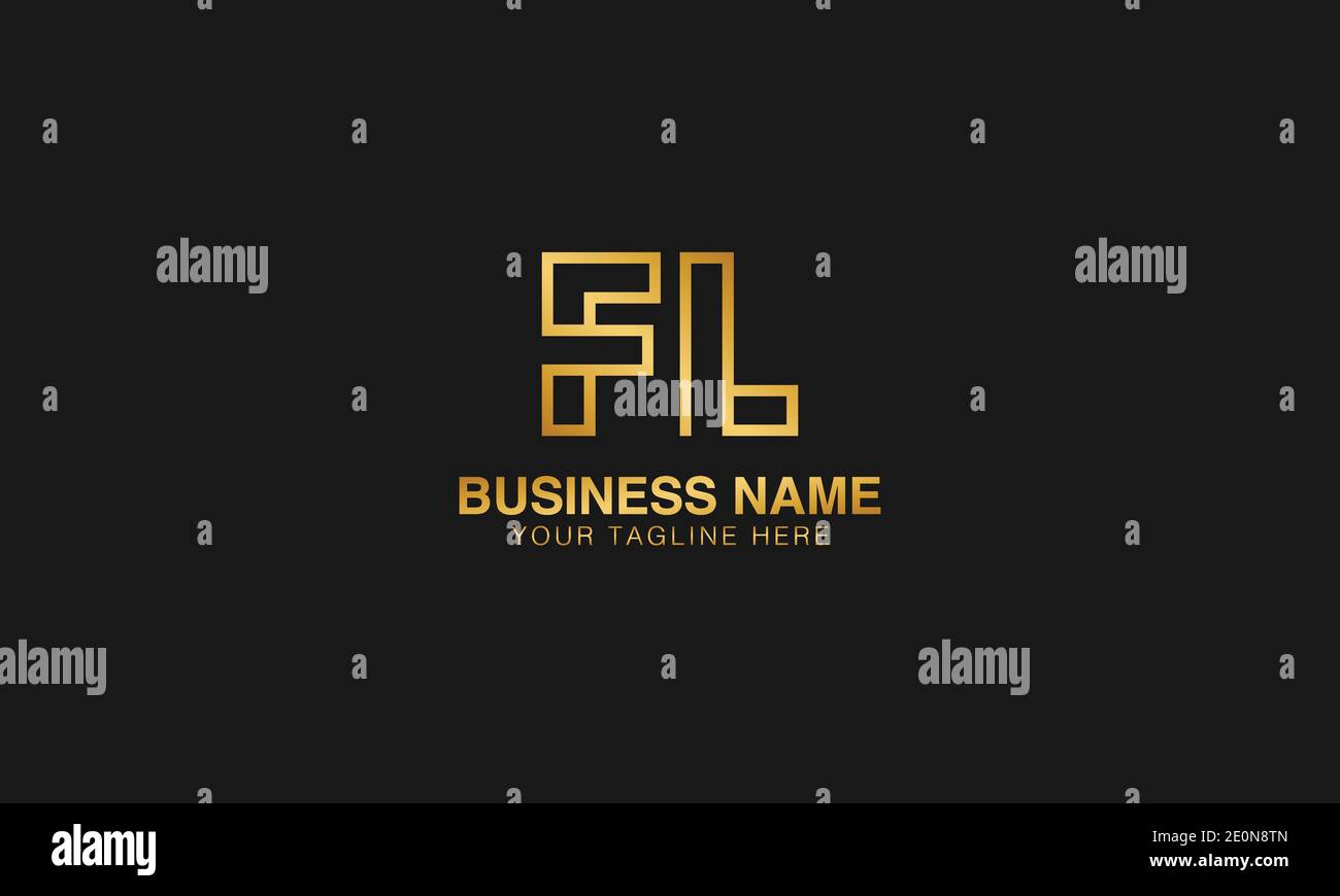 FL F L initial based letter typography logo design vector Stock Vector