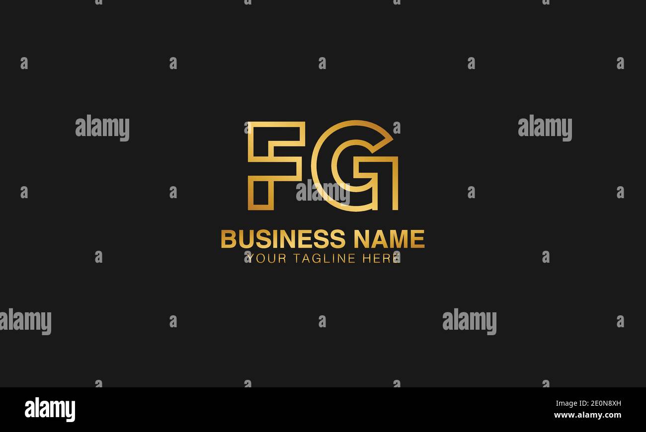 FG F  G initial based letter typography logo design vector Stock Vector