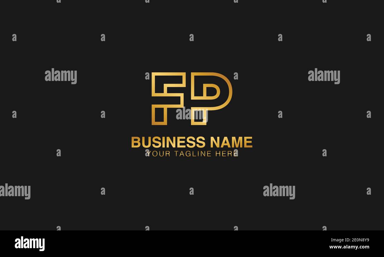 FP F P initial based letter typography logo design vector Stock Vector