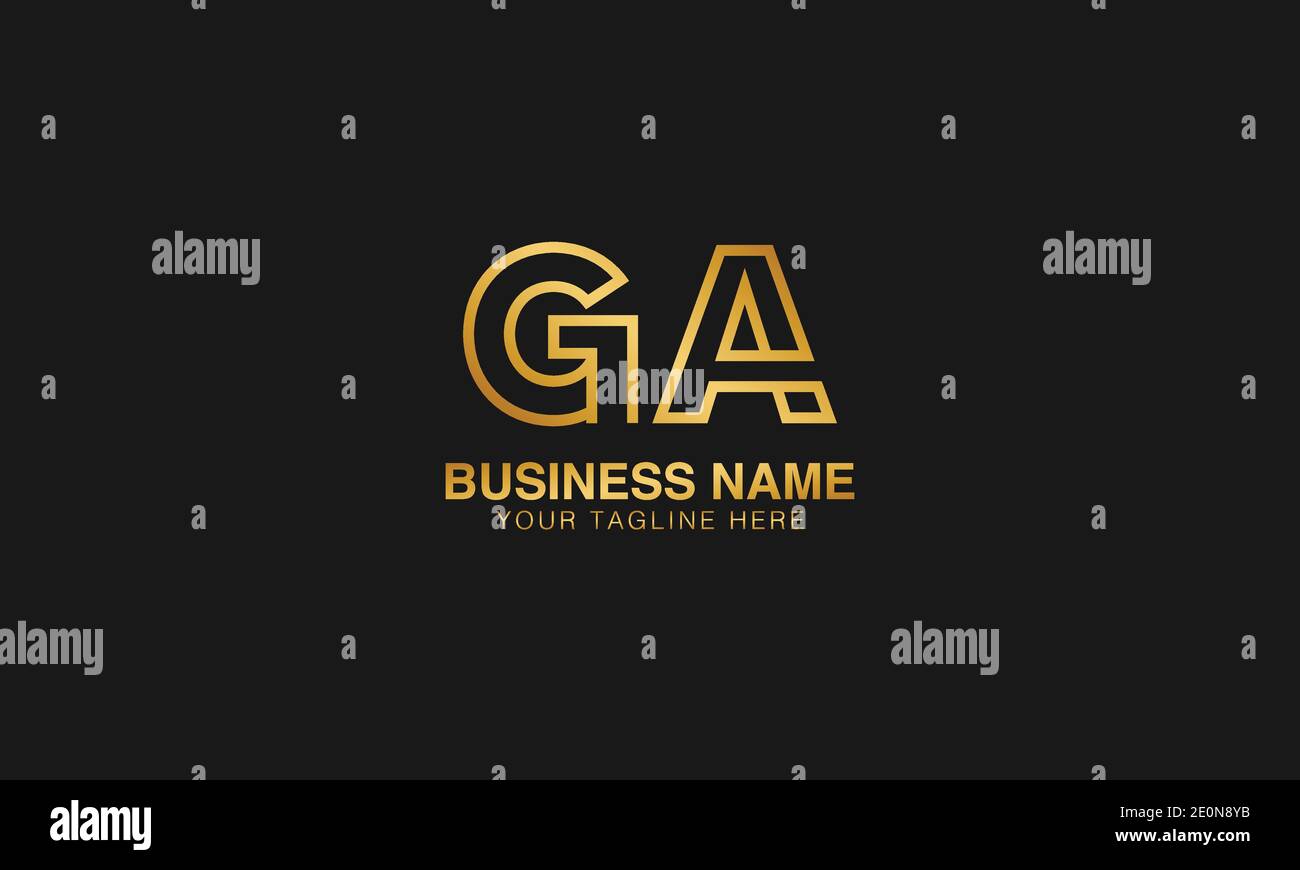 GA G A initial based letter typography logo design vector Stock Vector