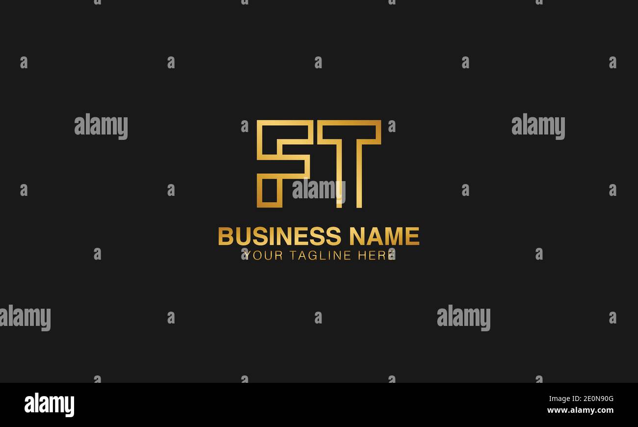 FT F T initial based letter typography logo design vector Stock Vector