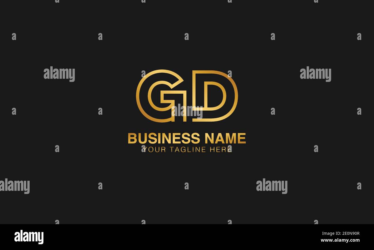 GD G  D initial based letter typography logo design vector Stock Vector