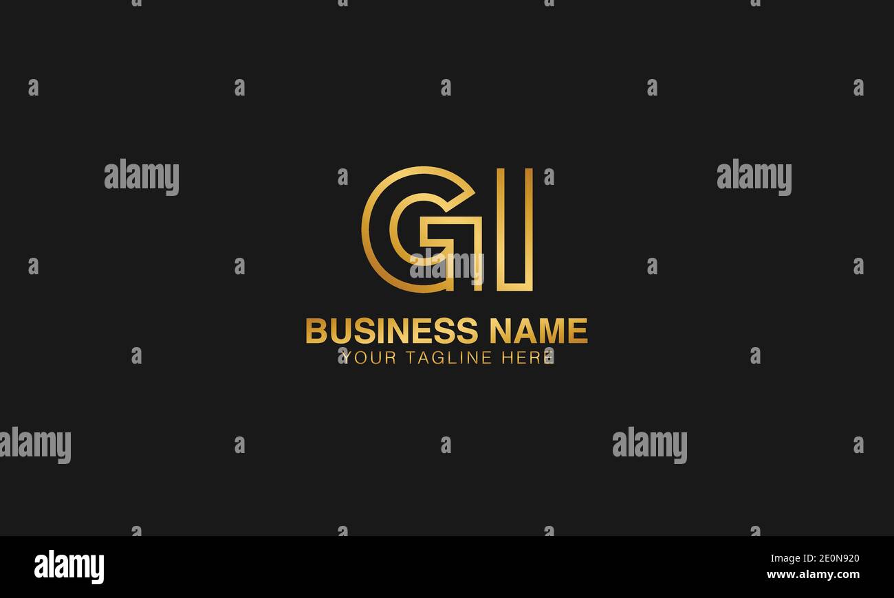 GI G  I initial based letter typography logo design vector Stock Vector