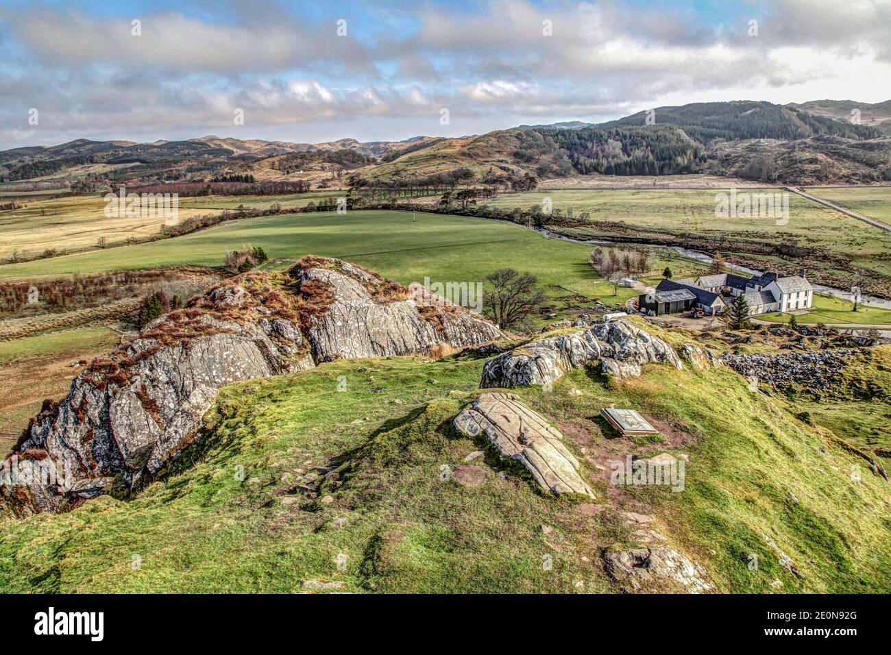 Kilmartin Glen is to be found in the South West Highlands in Argyll. It has an important concentration of Neolithic and Bronze Age remains. Stock Photo