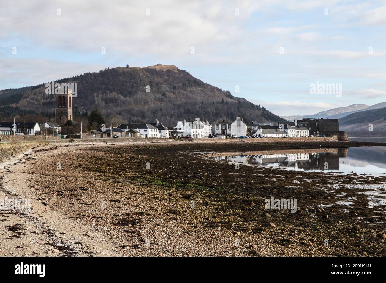 Inveraray is a small village on the east coast of  the peninsula of Argyll in Scotland. Stock Photo