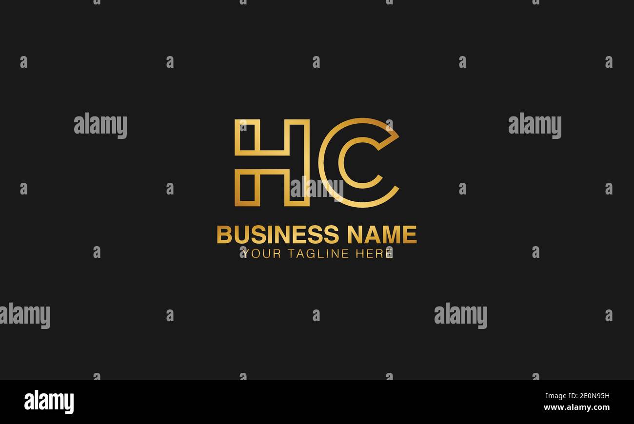 HC H C initial based letter typography logo design vector Stock Vector