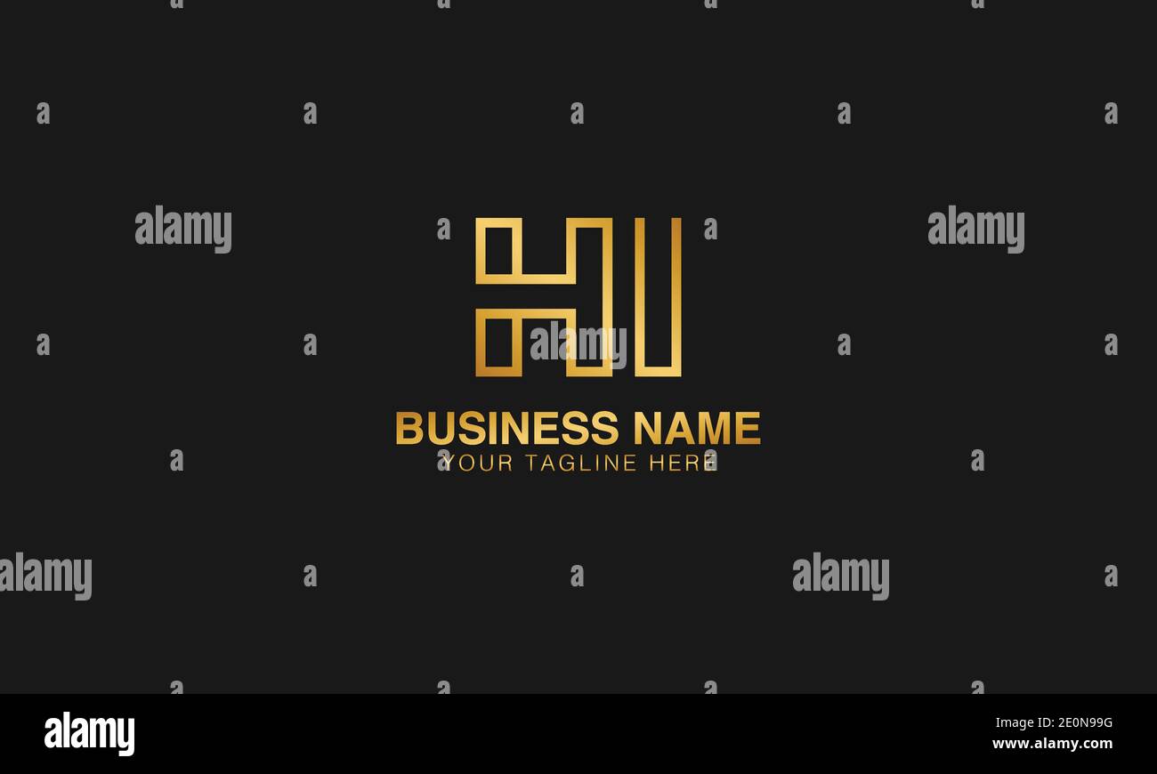 HI H I initial based letter typography logo design vector Stock Vector