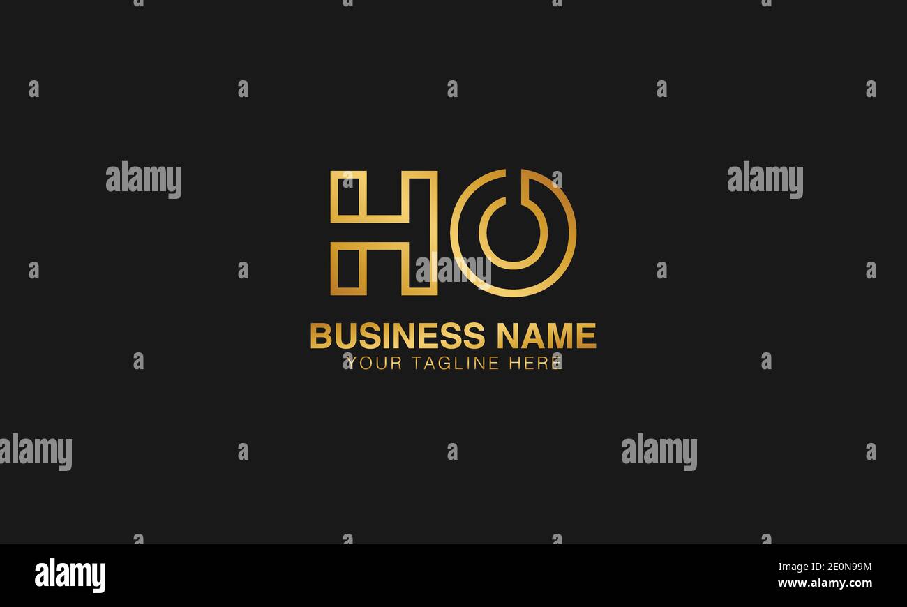 HO H  O initial based letter typography logo design vector Stock Vector