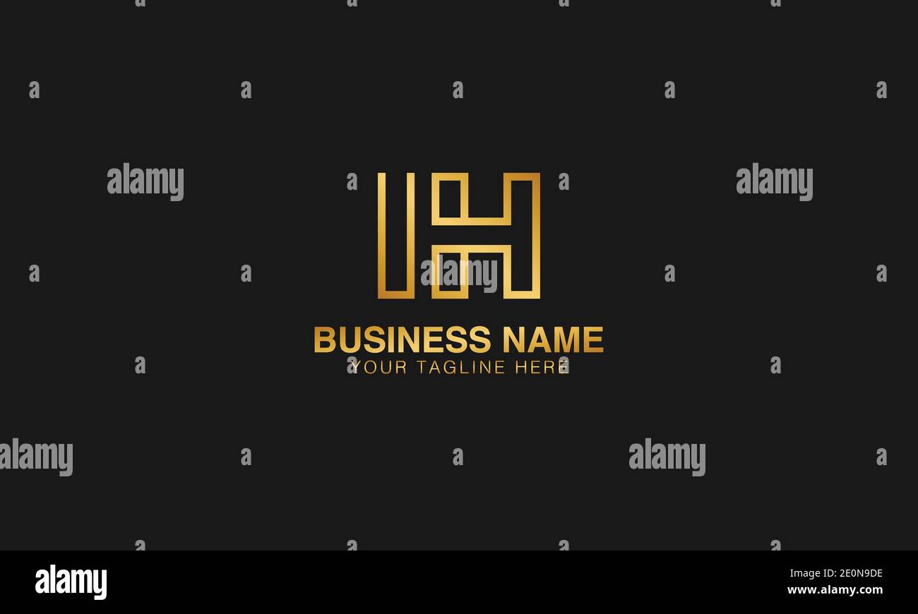IH I H initial based letter typography logo design vector Stock Vector