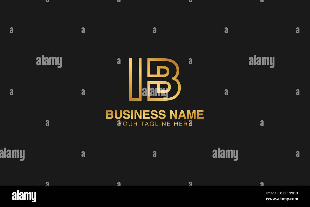 IB I B initial based letter typography logo design vector Stock Vector