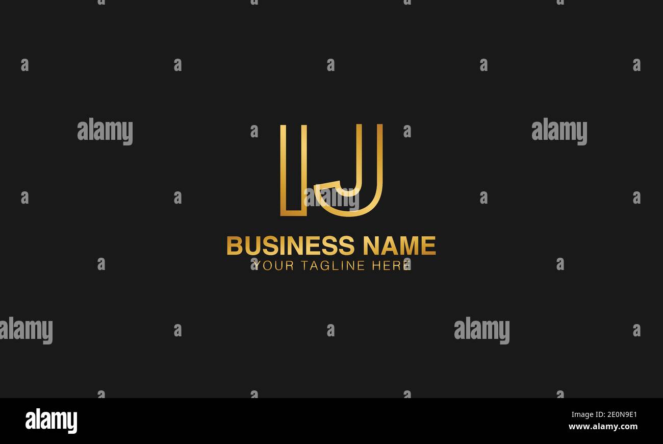 IJ I J initial based letter typography logo design vector Stock Vector ...