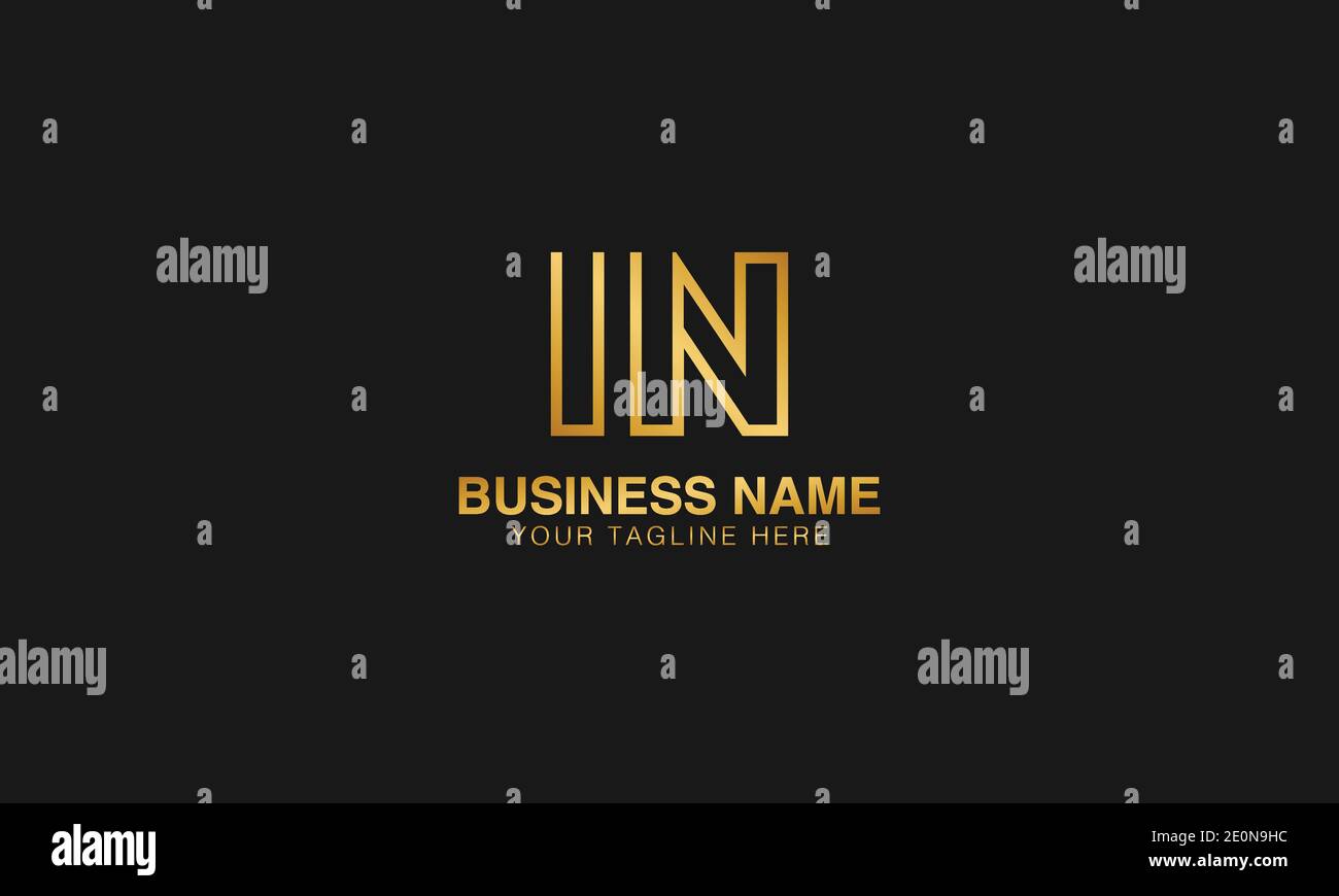 IN I N initial based letter typography logo design vector Stock Vector ...