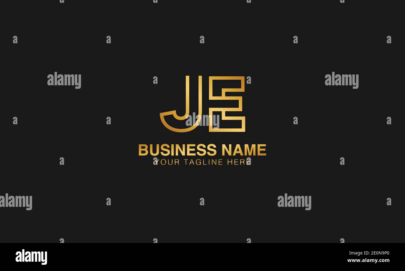 JE J E initial based letter typography logo design vector Stock Vector