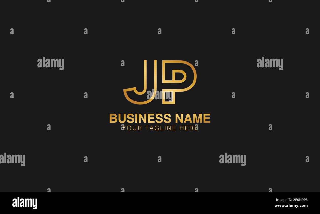 JP J P  initial based letter typography logo design vector Stock Vector
