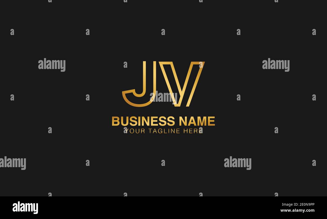 JV J V initial based letter typography logo design vector Stock Vector
