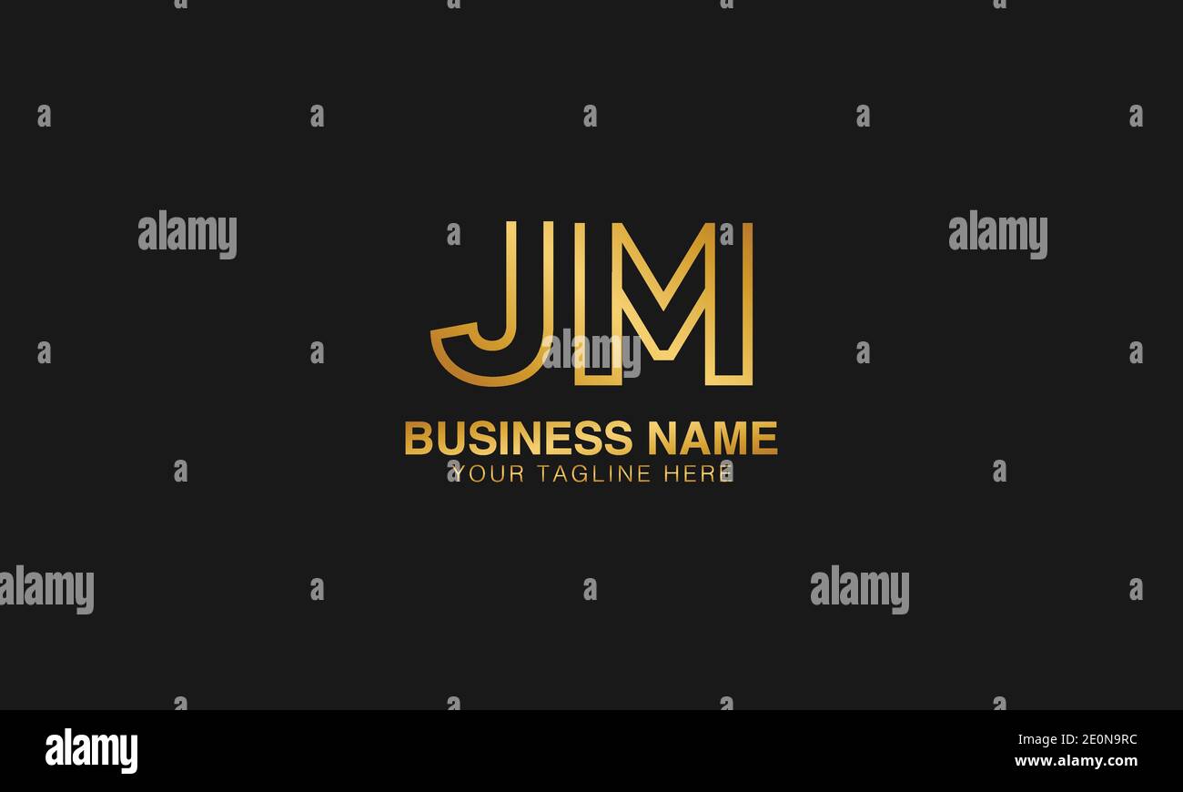 JM J M initial based letter typography logo design vector Stock Vector