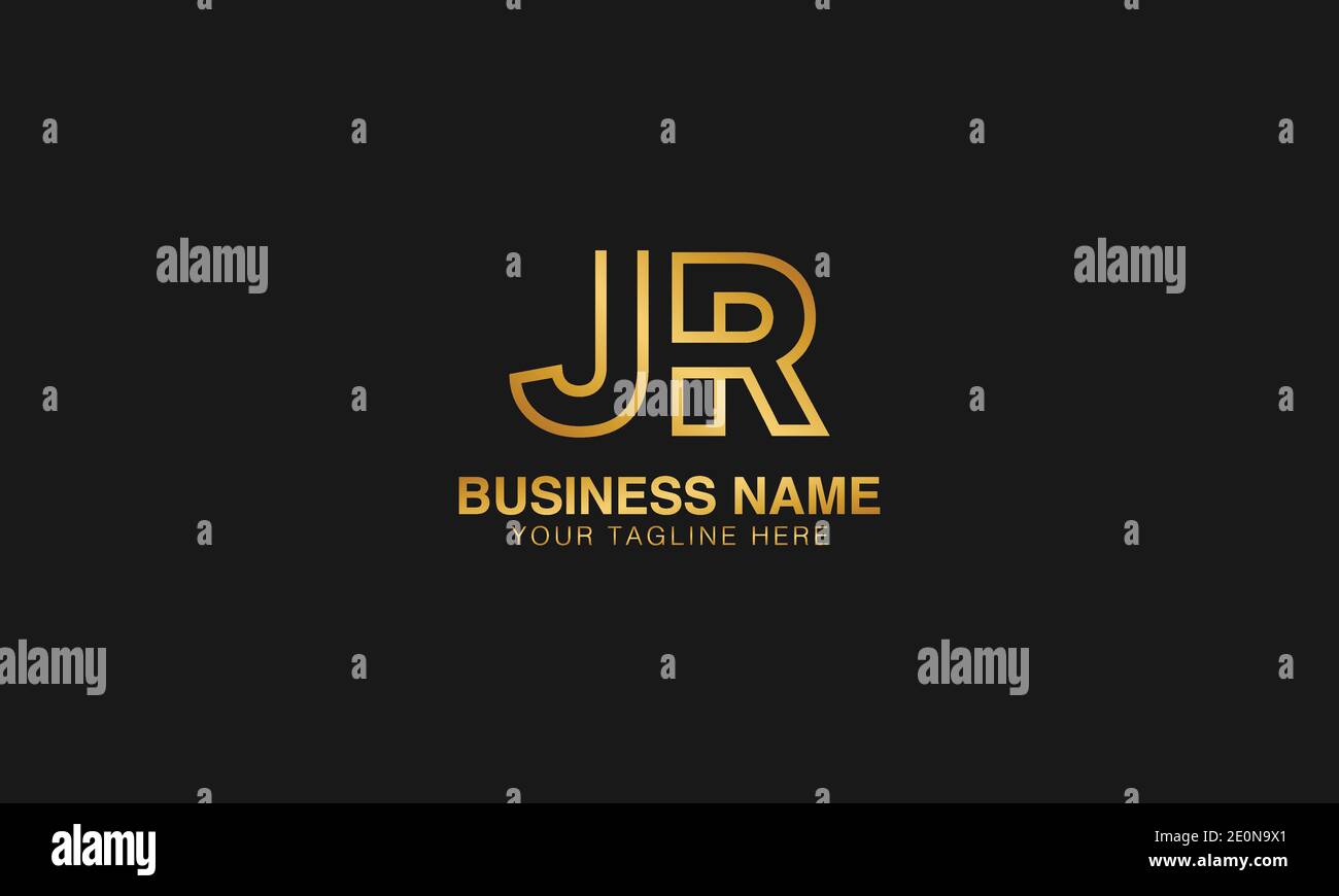 JR J R  initial based letter typography logo design vector Stock Vector