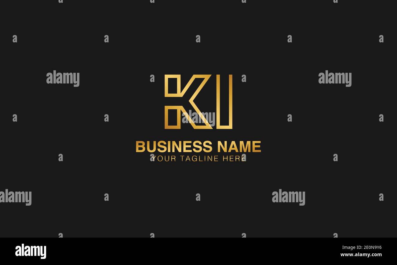KI K I initial based letter typography logo design vector Stock Vector