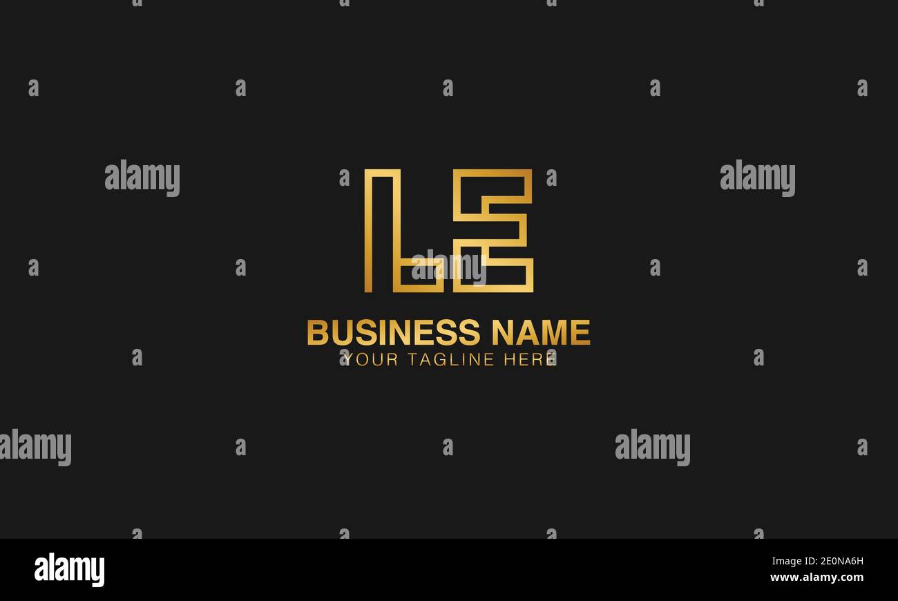 LE L E initial based letter typography logo design vector Stock Vector