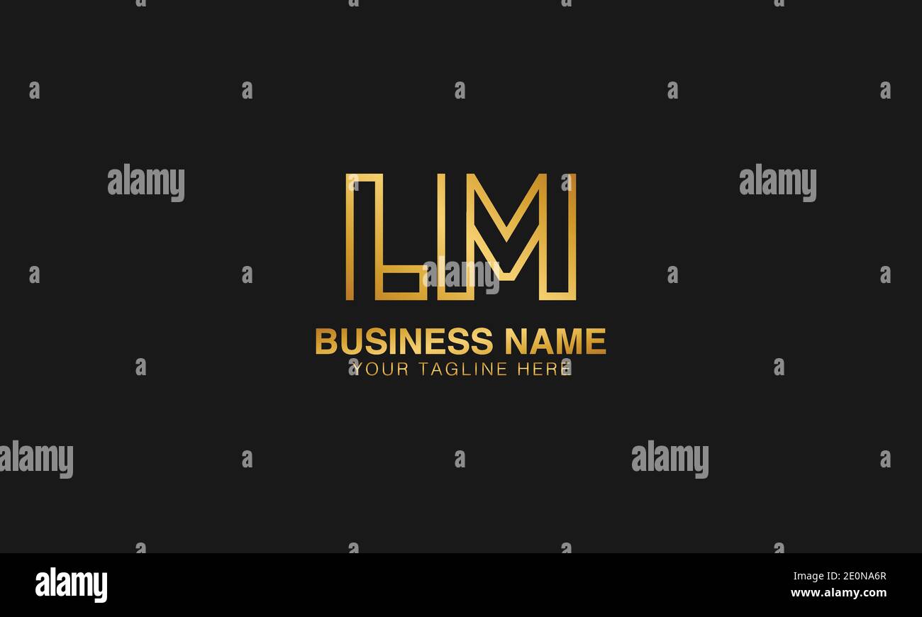 LM L M initial based letter typography logo design vector Stock Vector